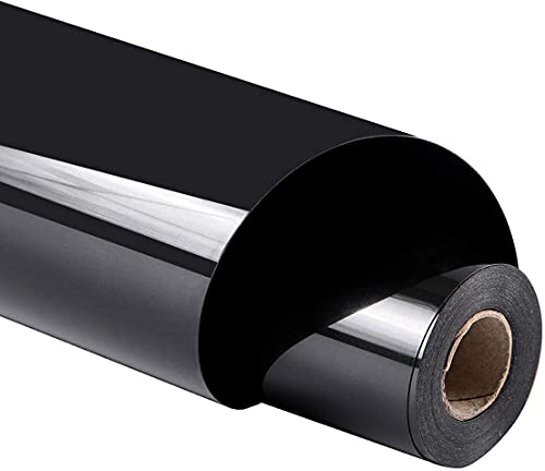 KAHEIGN Rollo De Vinilo De Transferencia De Calor, 30cm x 3.6m Adhesivo Permanente HTV Hierro Sobre Vinilo, Rollo De Vinilo Con Respaldo Para Camisetas De Bricolaje, Gorro, Ropa (Negro)