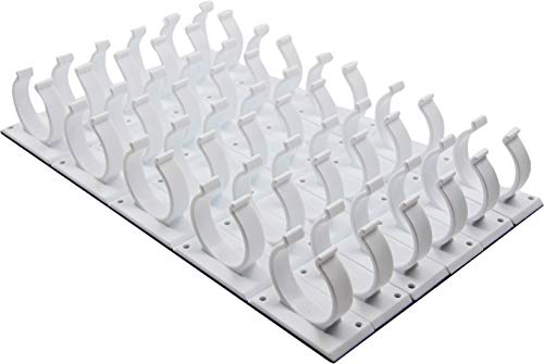 Kamoro HOME & KITCHEN Estantería para especias sin necesidad de taladrar, clips, organizador de especias para pegar, 6 tiras para 30 especias (color blanco)