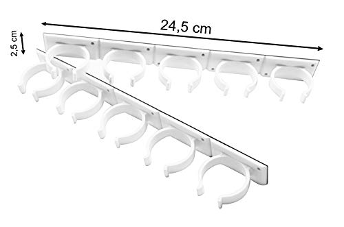 Kamoro HOME & KITCHEN Estantería para especias sin necesidad de taladrar, clips, organizador de especias para pegar, 6 tiras para 30 especias (color blanco)