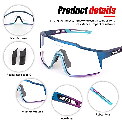 KAPVOE Gafas de Ciclismo Fotocromáticas con TR90 Gafas de Sol Deportivas Mujeres Hombres Running Transparente MTB Bicicleta Accesorios 05