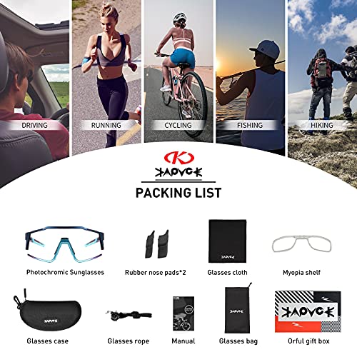 KAPVOE Gafas de Ciclismo Fotocromáticas con TR90 Gafas de Sol Deportivas Mujeres Hombres Running Transparente MTB Bicicleta Accesorios 05