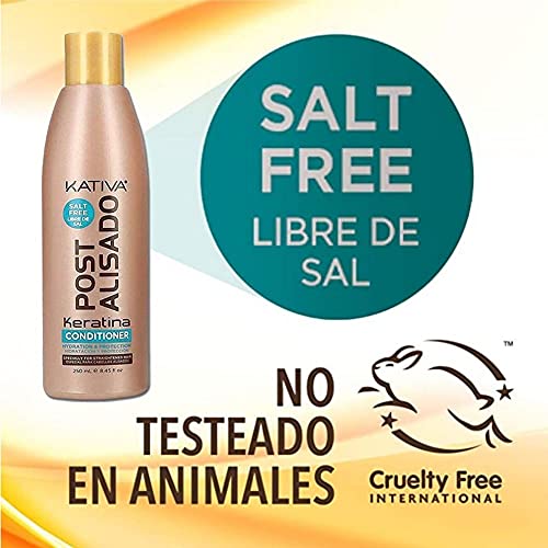 KATIVA Acondicionador Post Alisado - Sin Parabenos ni sulfatos 250 ml