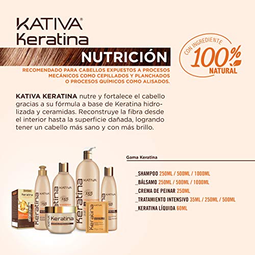 KATIVA Bálsamo de Keratina, Único, 250 Mililitros