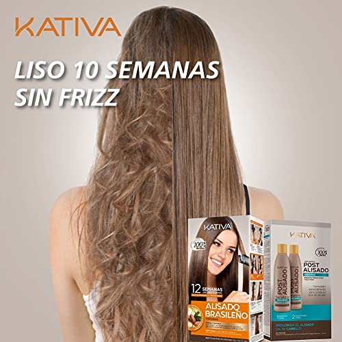 KATIVA Pack Alisado Brasileño de Keratina + Post Alisado de 2 Uds 650 ml