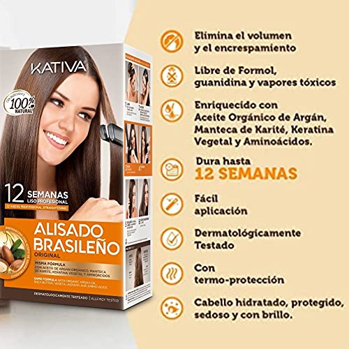 KATIVA Pack Alisado Brasileño de Keratina + Post Alisado de 2 Uds 650 ml