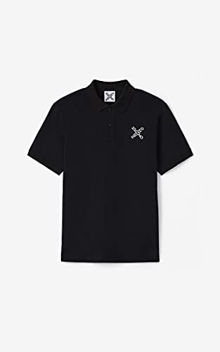 Kenzo Little X Sport - Polo para hombre (manga corta, 100% algodón, corte clásico), Negro , M