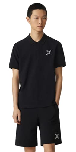 Kenzo Little X Sport - Polo para hombre (manga corta, 100% algodón, corte clásico), Negro , M