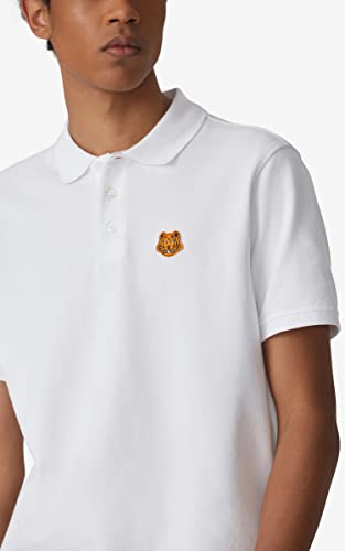 Kenzo Polo Tiger Crest para hombre, color blanco 100% algodón, blanco, S