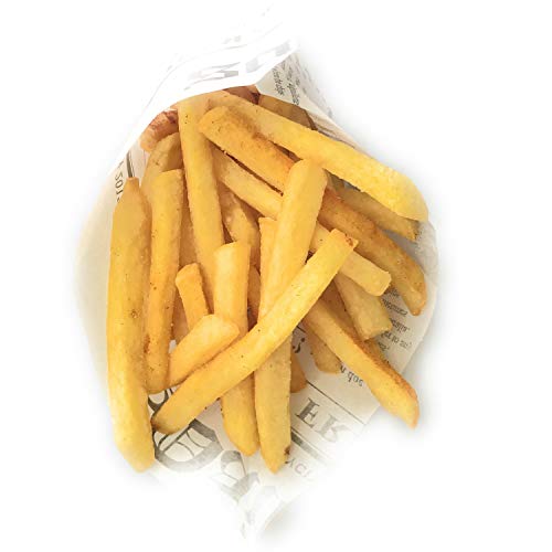 Kerafactum® - 20 unidades de bolsas para patatas fritas a prueba de grasa, palitos de patatas para peces y patatas fritas adecuadas diseño francés Daily News – Tamaño 25 x 18 cm