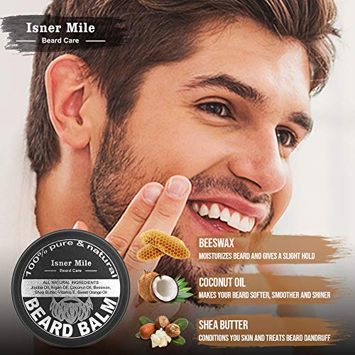 Kit Crecimiento de Barba con Aceite Natural Barba, Bálsamo, Peine, Bolsa Almacenamiento, Estimula, Promueve el Crecimiento del Bigote, los Mejores Regalos Para Hombres, Papá, Padre, Novio 1