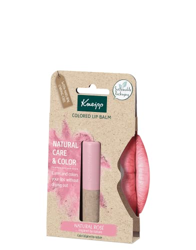 Kneipp Bálsamo Labial con Color Natural Rosé, Efecto Prolongado, Vegano y de Origen 100% Natural, 1x3.5g