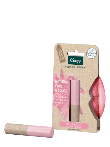 Kneipp Bálsamo Labial con Color Natural Rosé, Efecto Prolongado, Vegano y de Origen 100% Natural, 1x3.5g