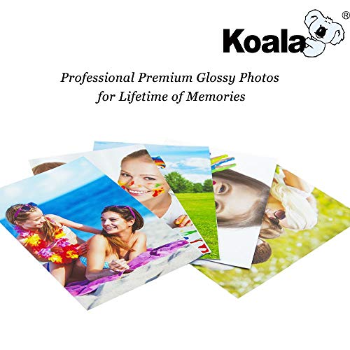 KOALA Papel fotográfico de Brillante, A4, 20 hojas, 240 g/m², para impresora de inyección de tinta Canon HP Epson