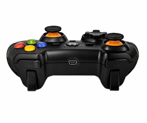 Krom KHENSU -NXKROMKHNS- Gamepad, Alámbrico/Inalámbrico, Distancia hasta 10m, bateria Litio Recargable, USB, Modo Turbo, Compatible Windows, PS3, Color Negro