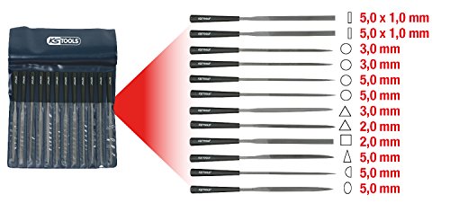 KS Tools 140.3050 - Pack de 12 piezas con juego de limas de aguja (tamaño: 145 mm de longitud)