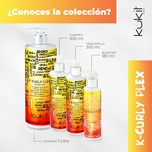 Kukit Hair | K-Curly Plex | Mascarilla Definidora de Rizos (300 ml) | alto grado de nutrición y reparación profunda | Cabellos Rizados u Ondulados, Secos , Encrespados