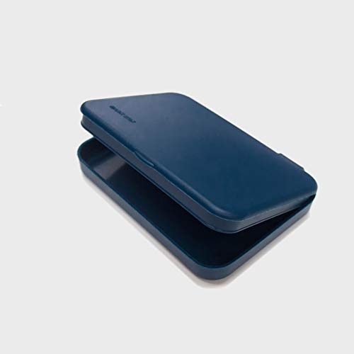 Kumundo Box - Caja/Funda de silicona de alta calidad para guardar mascarillas fácil de colgar. Porta mascarillas. Tarjetero. Fabricado es España. (Azul)