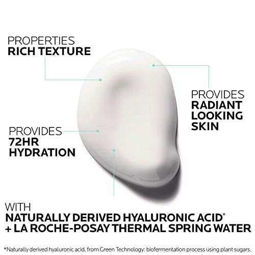 La Roche-Posay Hydraphase Textura Rica | Crema Hidratante Para Pieles Muy Secas | Hidratación Intensa | Ácido Hialurónico Puro De Origen Natural, color Blanco, 50 ml