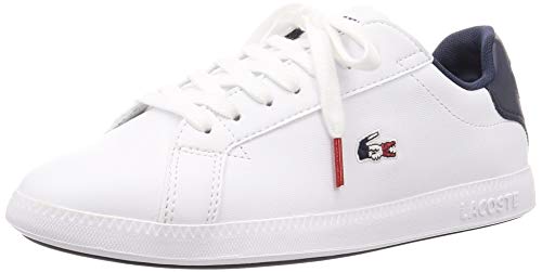 Lacoste Graduate Tri 1 SFA, Zapatillas Mujer, Wht/Nvy/Red, 37 EU