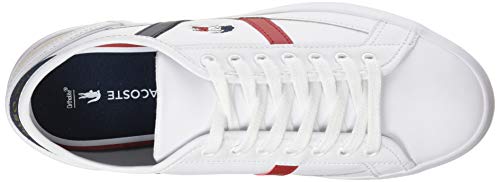 Lacoste Sideline TRI1 CMA, Zapatillas Hombre, Blanc Wht Nvy Red, 44 EU