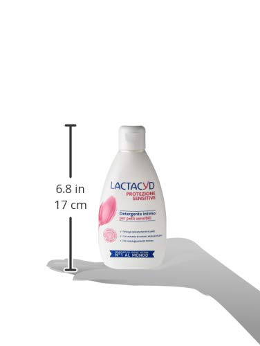 Lactacyd Protección Sensitive – Limpiador de higiene íntima indicado para pieles sensibles, con ácido láctico biotecnológico y extracto de algodón, paquete de 6 piezas (6 x 300 ml)