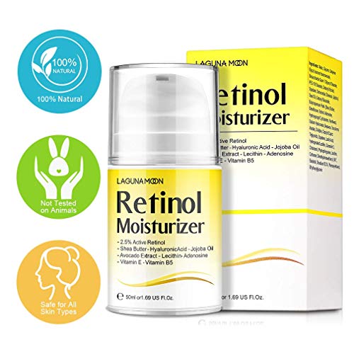 Lagunamoon Retinal Crema Facial, 2,5% Retinol con Vitamina E y Ácido Hialurónico, Crema Facial Antiarrugas para Hombres y Mujeres, 50ml