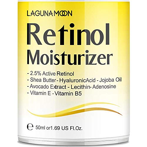 Lagunamoon Retinal Crema Facial, 2,5% Retinol con Vitamina E y Ácido Hialurónico, Crema Facial Antiarrugas para Hombres y Mujeres, 50ml