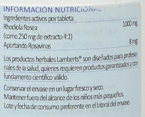 Lamberts Rhodiola Rosea 1000mg - 90 Tabletas