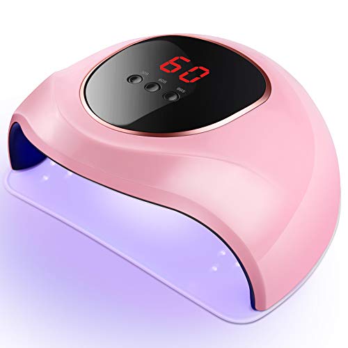 Lámpara Secador de Uñas 24W lampara de uñas UV LED Gel Esmalte de Uñas Curado Luz Máquina Con temporizador 30s/60s/99s,Sensor Automático,Pantalla LCD y Base extraíble Para Manicura/Pedicure Nail Art