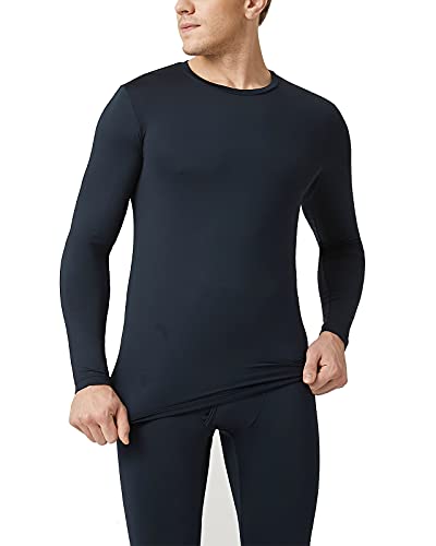 LAPASA Camiseta Termica Hombre Manga Larga Ropa Interior Termica Invierno Pack de 2 (200 Cálido) M55 L Azul