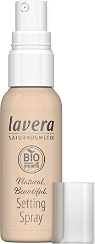 lavera Naturalmente hermoso entorno en spray, maquillaje natural, acabado cosmético natural, transparente.