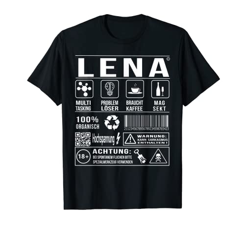 Lena - Regalo para nombre de la marca, texto divertido Camiseta