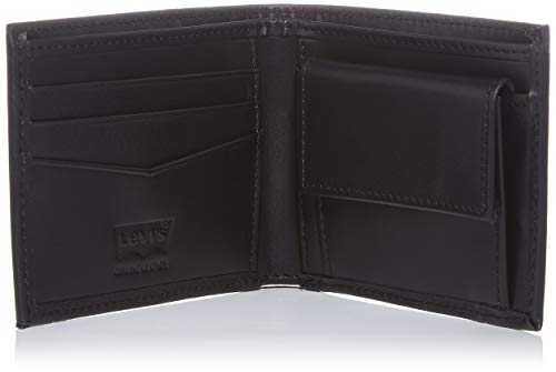 Levi's Casual Classics Hunte Coin Bifold-Batwing, Accesorio de Viaje-Billetera Plegable para Hombre, Black Normal, UN