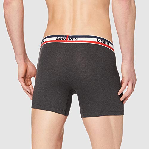 Levi's LEVIS MEN SPRTSWR LOGO BOXER BRIEF 2P, Multicolor (rojo/negro 786), M (Pack de 2) para Hombre