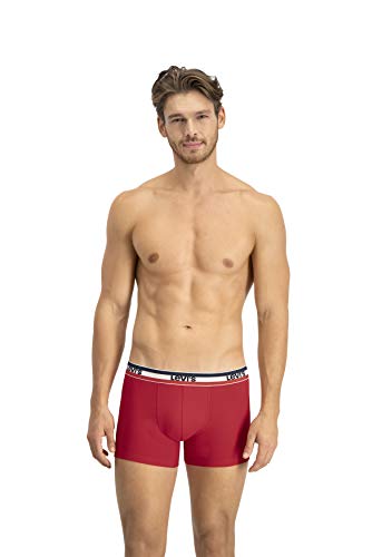 Levi's LEVIS MEN SPRTSWR LOGO BOXER BRIEF 2P, Multicolor (rojo/negro 786), M (Pack de 2) para Hombre