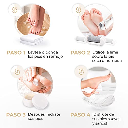 Lima Eléctrica Pies Quita Durezas para Pies Electrico Exfoliante Callos Pedicura Lima Pies Durezas Recargable Profesional Pulidor de Callos Cuidado Talon con 5 Rodillos de Recambio Electric Foot File