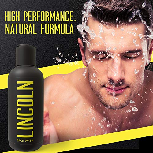 LINCOLN Face Wash For Men - Limpiador Facial Hombre contra el Acné - Gel Limpiador Facial Hombre para todo Tipo de Piel - Gel de Limpieza Facial - Cuidado Natural de la Piel para Hombres - 250 ml