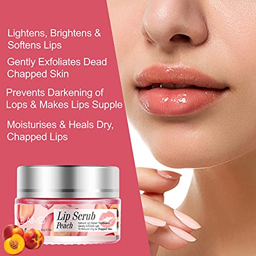 Lip Mask Exfoliante para Labios, Exfoliante de Labios, Tratamiento Intensivo de Reparación de Labios, Exfoliante labial Acondicionador, para Eliminar Piel Muerta, Desvanece Líneas de Labios (Durazno)