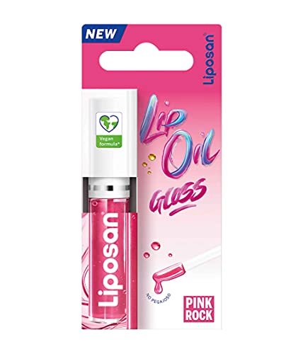 Liposan Lip Oil Gloss Pink Rock (1 x 5,5 ml), brillo labial con efecto volumen, bálsamo labial hidratante con acabado brillante, cuidado labial con fórmula vegana