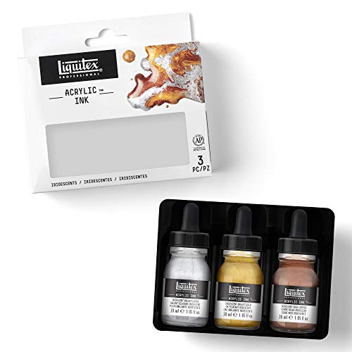 Liquitex Ink - tinta acrílica Profesional, Set Colores Iridiscentes - de 3 tintas acrílicas extrafinas de 30ml, colores iridiscentes