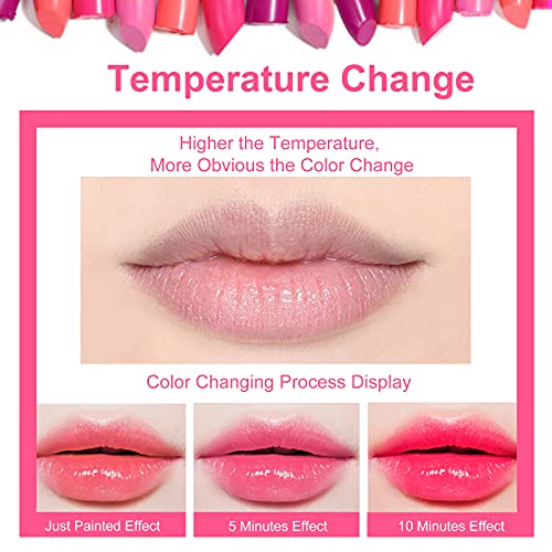 Lishang 3Piezas Impermeable Hidratante Pintalabios Cambia Color Natural Lápiz Labial Aloe Vera Pintalabio Larga Duración Mate Maquillaje Regalo Pintalabios Kit Novia Mujeres Niña Regalo (3piezas)