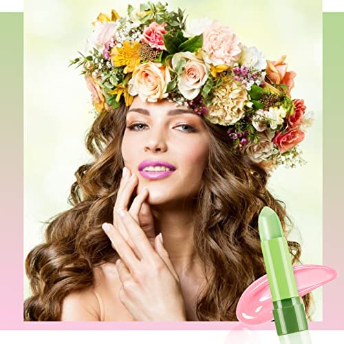 Lishang 3Piezas Impermeable Hidratante Pintalabios Cambia Color Natural Lápiz Labial Aloe Vera Pintalabio Larga Duración Mate Maquillaje Regalo Pintalabios Kit Novia Mujeres Niña Regalo (3piezas)