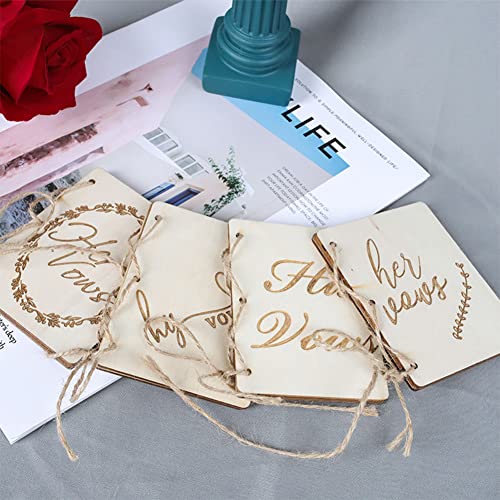 LKJYBG 1 par de Libros de votos de Boda de Madera, folleto de declaración de Matrimonio de Amor Creativo de Personalidad, Suministros de Boda para Novios, Accesorios para Fotos Estilo 1 par