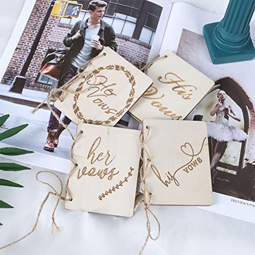 LKJYBG 1 par de Libros de votos de Boda de Madera, folleto de declaración de Matrimonio de Amor Creativo de Personalidad, Suministros de Boda para Novios, Accesorios para Fotos Estilo 1 par