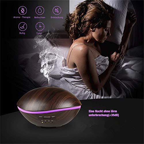 L@LILI 500ML humidificador LED lámpara Aire ultrasónico Inicio Aceite Esencial difusor atomizador ambientador Mist Maker Inicio