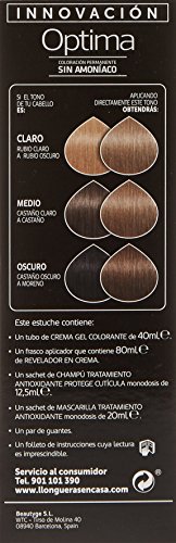 Llongueras Optima Tinte de Cabello Permanente sin Amoniaco Tono #8 Rubio Claro