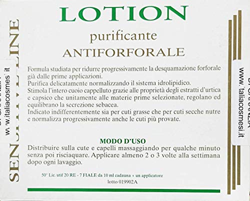 Loción Anticaspa para el Cabello Intensivo Purificante Equilibrante Nutritivo para el Cuidado del Cabello 7 Viales 10 ml Professional Sin Enjuague Millennium Line Made in Italy