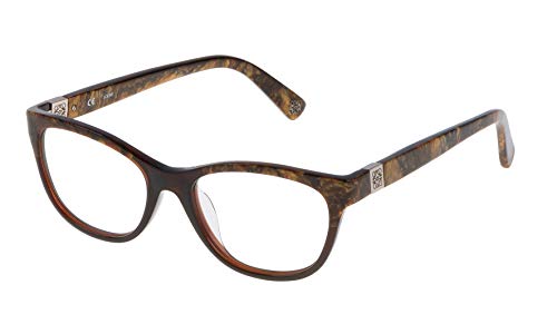 Loewe VLW919500NKS Monturas de Gafas, Shiny Brown Pattern, 55 Unisex