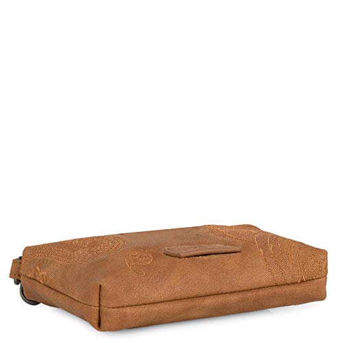 Lois - Mini Bolso Bandolera de Mujer de Piel Ecológica Sintética PU Ideal para Uso Diario Móvil 302679, Color Camel