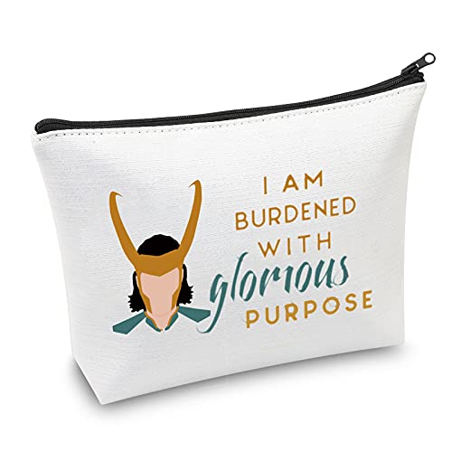 Loki Inspired Gift I am Burdened with Glorious Purpose Bolsa de cosméticos Loki Fans regalo de amistad, Fluorescente de uso universal, Medium,